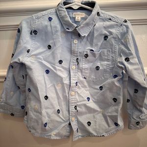Skulls Toddler Boy Button Down Shirt 2T